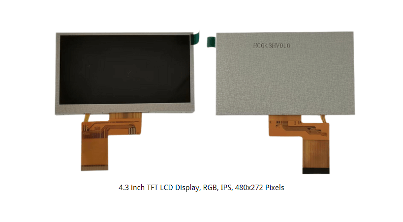 4.3 inch TFT LCD Display, RGB, IPS, 480x272 Pixels